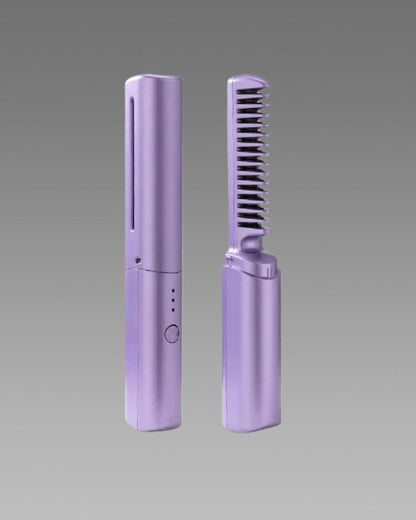 Meneflix Cordless Mini Hair Straightener | Portable Rechargeable Hot Comb