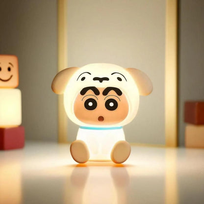 Crayon Shin-chan Shiro LED Night Light Lamp | Soft Warm Glow | Cute Anime Dog Night Lamp for Kids Bedroom, Study Table & Gifting