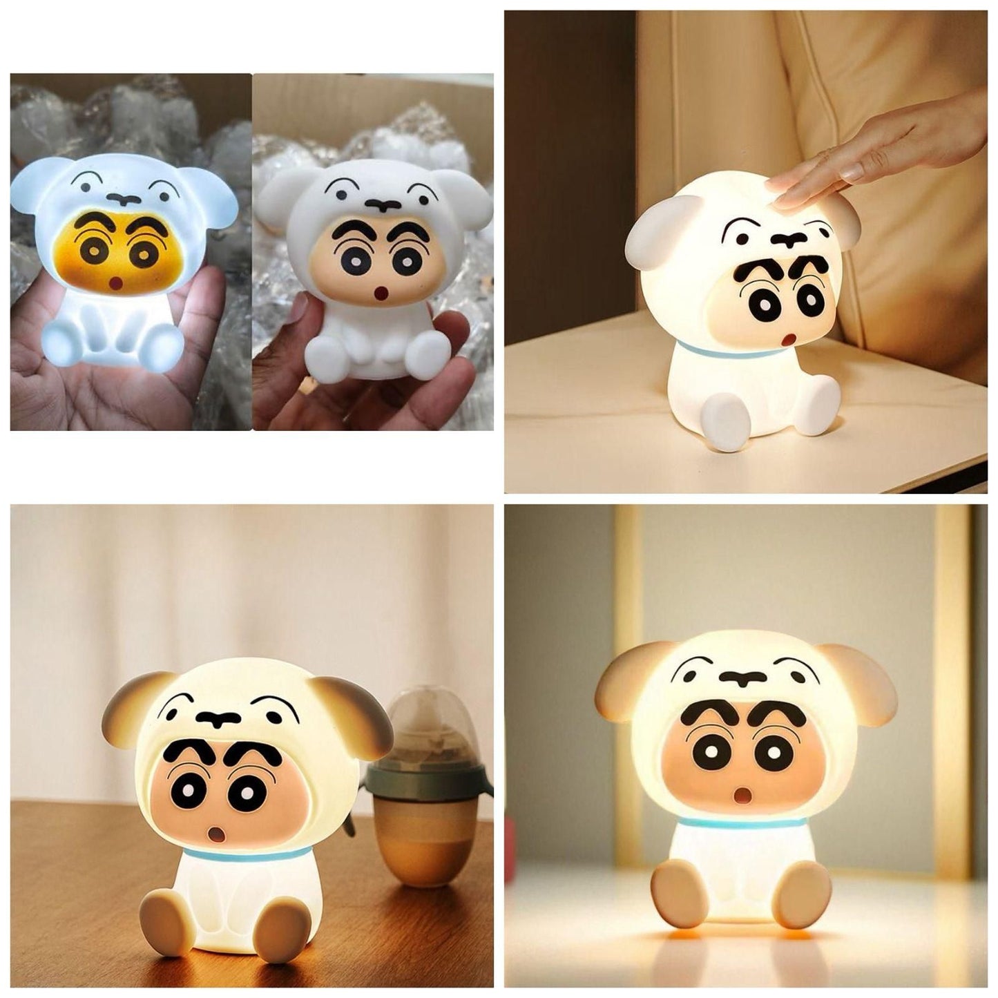 Crayon Shin-chan Shiro LED Night Light Lamp | Soft Warm Glow | Cute Anime Dog Night Lamp for Kids Bedroom, Study Table & Gifting