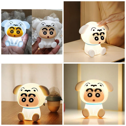 Crayon Shin-chan Shiro LED Night Light Lamp | Soft Warm Glow | Cute Anime Dog Night Lamp for Kids Bedroom, Study Table & Gifting